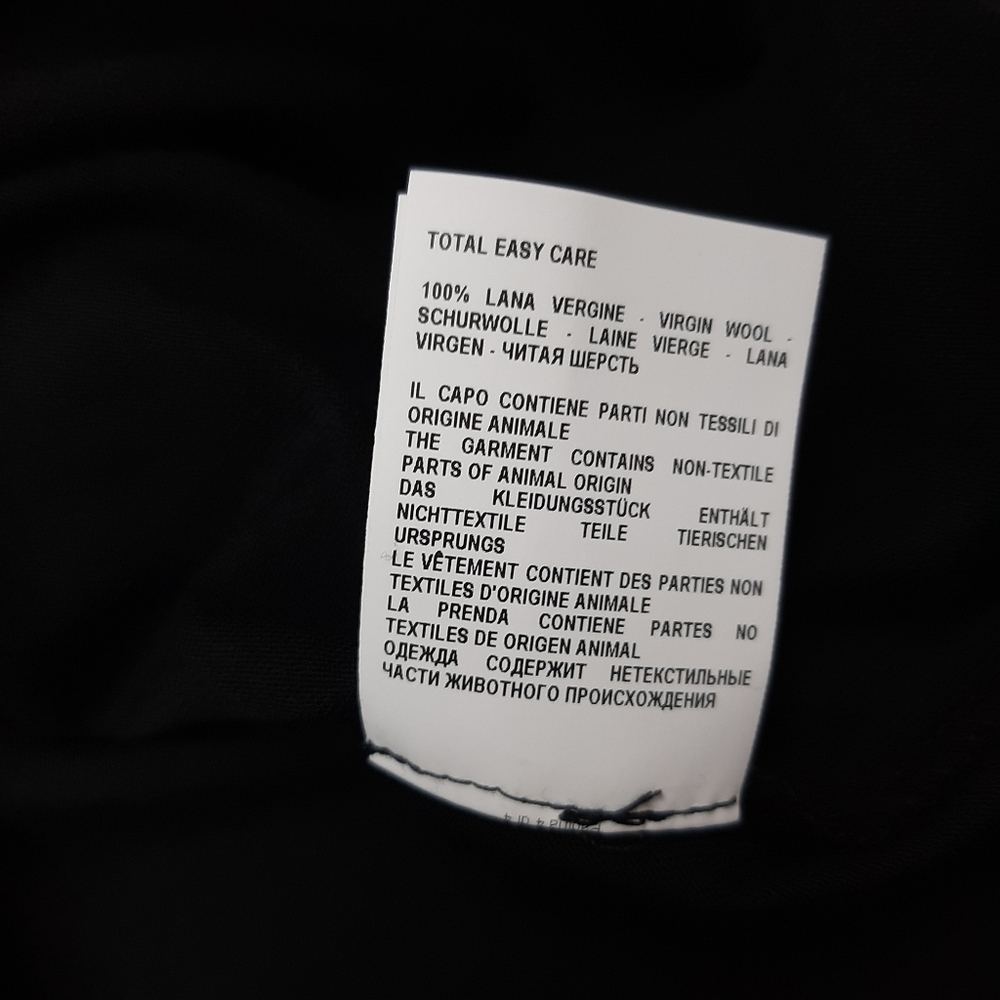 GRAN SASSO Black 100% Wool Long Sleeved Polo Shirt Size 54 Fine Travel Wool NEW - Picture 13 of 15